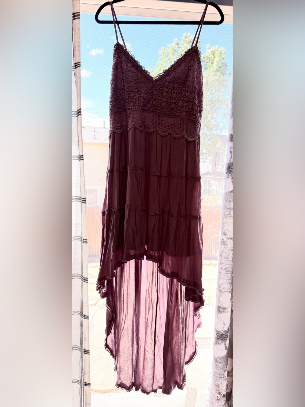 Rue21 Plum Lace-Trim High-Low Maxi Dress - Picture 1 of 4